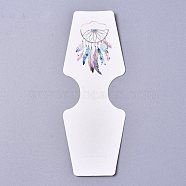 Cardboard Fold Over Paper Display Hanging Cards, Used For Necklace, Earrings and Pendants Accessory Display, Colorful, 120x45x0.4mm, Hole: 2mm and 6.5x18mm(CDIS-E007-06)