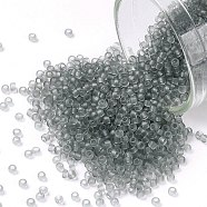 TOHO Round Seed Beads, Japanese Seed Beads, (9F) Transparent Frost Light Gray, 15/0, 1.5mm, Hole: 0.7mm, about 3000pcs/10g(X-SEED-TR15-0009F)