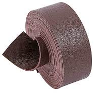 2M Flat Double Face Lychee Pattern Imitation Leather Band, Coconut Brown, 25x1.8mm, about 2.19 Yards(2m)/Roll(LC-WH0010-01A-02)