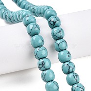 Synthetic Turquoise Beads Strands, Barrel, 10~10.5x9~9.5mm, Hole: 1.2mm, about 41~43pcs/strand, 14.37~16''(36.5~40cm)(TURQ-T004-03)