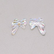 Resin Nail Art Decoration Accessories, Bowknot, Clear AB, 10.5x9x2mm(MRMJ-WH0073-75)