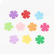 Clover Non Woven Fabric Embroidery Needle Felt for DIY Crafts, Mixed Color, 35x35x0.8mm, Hole: 2mm, about 40pcs/bag(DIY-WH0078-01)