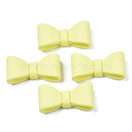 Opaque Spray Painted Acrylic Cabochons, Bowknot, Champagne Yellow, 19x38x11mm(ACRP-S679-009)