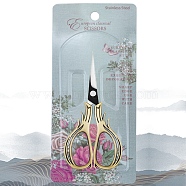 Stainless Steel Butterfly Shear, Retro Craft Scissors, with Alloy Handle, Gold, 110x53mm(PW-WG55566-09)