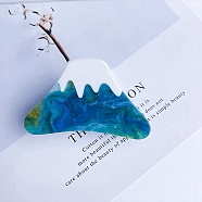 Snow Mountain Acrylic Claw Hair Clips, for Women Girls, Deep Sky Blue, 35x60mm(PW-WG80346-04)