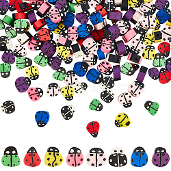 SUPERFINDINGS 240Pcs 8 Colors Handmade Polymer Clay Beads, Ladybug, Mixed Color, 8~12x7.5~10x4~5mm, Hole: 1.5mm, 30pcs/color(CLAY-FH0001-13)