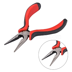 Jewelry Pliers, #50 Steel(High Carbon Steel) Wire Cutter Pliers, Red & Gunmetal, 135x58mm(TOOL-D029-08)