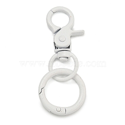 Spray Painted Alloy Split Key Rings, Keychain Clasp Findings, White, 64.5mm(FIND-B044-01B)