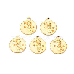 Ion Plating(IP) 201 Stainless Steel Rhinestone Settings, Flat Round with Flower, Nickel Free, Real 18K Gold Plated, Fit for 1mm Rhinestone, 21.5x18.5x2.5mm, Hole: 2mm(STAS-T063-182G)