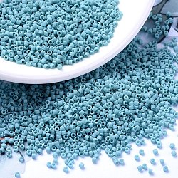 MIYUKI Delica Beads, Cylinder, Japanese Seed Beads, 11/0, (DB0375) Matte Opaque Turquoise Blue Luster , 1.3x1.6mm, Hole: 0.8mm, about 2000pcs/10g(X-SEED-J020-DB0375)