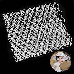 Polyester Mesh Tulle Fabric, for DIY Bride's Headdress and Veil, Old Lace, 22~23x0.04cm(FIND-WH0126-390A)