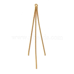 Brass Square Snake Chains Tassel Big Pendants, Real 18K Gold Plated, 82x3x1mm, Hole: 2mm(KK-G510-02G)