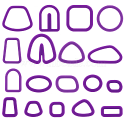Plastic Plasticine Tools, Clay Dough Cutters, Moulds, Modelling Tools, Modeling Clay Toys For Children, Blue Violet, 2.6~6.15x1.75~5.75x1.5cm, 18pcs/set(DIY-WH0308-404B)