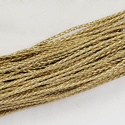 Braided Imitation Leather Cords, Round Bracelet Findings, Goldenrod, 3x3mm, about 103.89 yards(95m)/bundle(LC-S005-056)