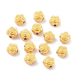 Rack Plating Alloy Beads, Cadmium Free & Lead Free, Long-Lasting Plated, Flower, Matte Gold Color, 6.5x7mm, Hole: 1.4mm(PALLOY-Z013-36MG-RS)
