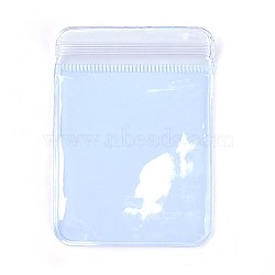 Rectangle PVC Zip Lock Bags, Resealable Packaging Bags, Self Seal Bag, Light Blue, 10x7cm, Unilateral Thickness: 4.5 Mil(0.115mm)(OPP-R005-7x10)