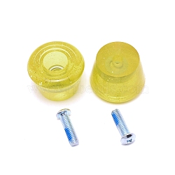 Roller Skate Toe Stops, PU Plastic Double-Row Roller Skating Brake Jam Plugs, with Screws, Light Khaki, 46x34mm, Inner Diameter: 9mm & 20mm(AJEW-WH0254-39C)