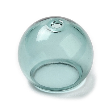Transparent Glass Bead Cone, for Wind Chimes Making, Half Round, Cadet Blue, 16x13mm, Hole: 1.4mm, Inner Diameter: 10.8mm
