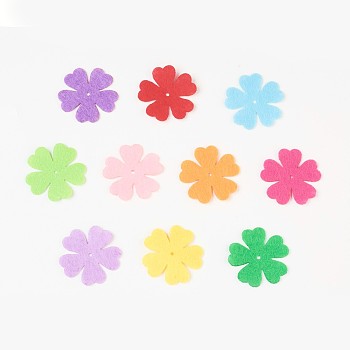Clover Non Woven Fabric Embroidery Needle Felt for DIY Crafts, Mixed Color, 35x35x0.8mm, Hole: 2mm, about 40pcs/bag