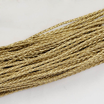Braided Imitation Leather Cords, Round Bracelet Findings, Goldenrod, 3x3mm, about 103.89 yards(95m)/bundle