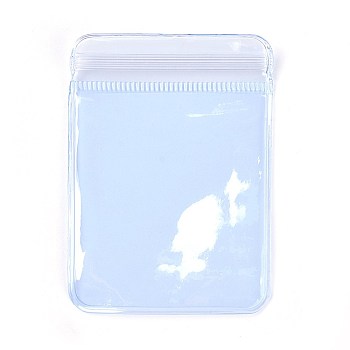 Rectangle PVC Zip Lock Bags, Resealable Packaging Bags, Self Seal Bag, Light Blue, 10x7cm, Unilateral Thickness: 4.5 Mil(0.115mm)