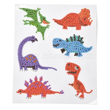 Kits de pegatinas de pintura de diamante de dinosaurio diy para niños(DIY-O016-13)-2