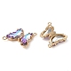 Brass Pave Faceted Glass Connector Charms(FIND-Z020-04G)-2