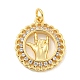 Brass Micro Pave Clear Cubic Zirconia Pendants(KK-U007-01G-02)-1