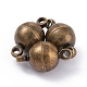 Round Brass Magnetic Clasps with Loops(MC019-AB)-1