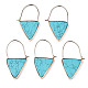 Synthetic Turquoise Triangle Dangle Hoop Earrings(G-S359-363F)-1