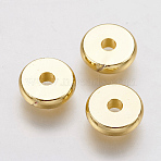 Brass Spacer Beads, Real 24K Gold Plated, Donut, 8x2mm, Hole: 2mm(KK-F730-01G)