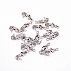 Alloy Pendants, Mermaid Shape, Antique Silver, 22x11.5x3.5mm, Hole: 1mm(PALLOY-WH0070-72AS)