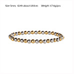 Hip-hop Style Waterproof 304 Stainless Steel Beads Stretch Bracelets for Women Men, Golden & Stainless Steel Color, Inner Diameter: 1/4 inch(0.5cm)(CT0530-2)