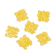 Opaque Cellulose Acetate(Resin) Pendants, Hollow Tiger, Yellow, 29x29.5x2mm, Hole: 1.8mm(RESI-D056-01A)