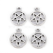 Tibetan Style Alloy Pendants, Lead Free & Cadmium Free, Star, Antique Silver, 16x13x1mm, Hole: 1.8mm, about 830pcs/500g(TIBE-S323-103AS-RS)
