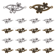 60Pcs 2 Colors Alloy Connector Rhinestone Settings, Flower Links, Mixed Color, Fit For 1.2mm and 0.8mm Rhinestone, 17.5x36.5x2.5mm, Hole: 1.5mm, 30pcs/color(FIND-DC0004-17)