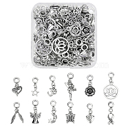 Tibetan Style Alloy Large Hole European Dangle Charms & Alloy European Dangle Charms, Large Hole Pendants, Antique Silver, 12 patterns, 6pcs/pattern, 72pcs/box(PALLOY-PH0013-74-RS)