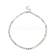 Natural Quartz Crystal & Glass Seed Bead Beaded Necklaces for Women, with 304 Stainless Steel Clasps, Stainless Steel Color, 14.69 inch(37.3cm), 4.5mm(NJEW-JN04262)