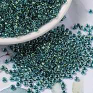 MIYUKI Round Rocailles Beads, Japanese Seed Beads, 8/0, (RR3205) Magic Emerald Marine Lined Crystal, 3mm, Hole: 1mm, about 422~455pcs/10g(X-SEED-G008-RR3205)