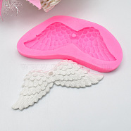 DIY Angel Wing Pendant Food Grade Silicone Molds, Resin Casting Molds, for UV Resin, Epoxy Resin Jewelry Making, Hot Pink, 45x110x16mm, Finished Product: 31x105mm(WI-PW0001-015)