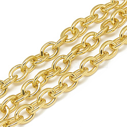 Aluminum Cable Chains, Unwelded, Oval, Gold, 13x10x2.3mm(CHA-S001-093B)