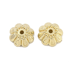 CCB Plastic Bead Caps, Multi-Petal Flower, Golden, 9.5x3.8mm, Hole: 1.4mm(CCB-L014-25G)