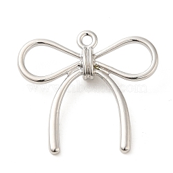 Alloy Pendants, Bowknot, Platinum, 32x35x7mm, Hole: 2.2mm(PALLOY-P303-23P)