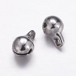 304 Stainless Steel Charms, Round, Small Bell, Stainless Steel Color, 8x5x5mm, Hole: 1.2mm(STAS-K146-049-5mm)