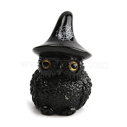 Halloween Resin Figurine Statues for Home Office Desktop Decoration, Owl, 26x17.5x17mm(DJEW-M017-04K-02)