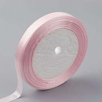 Single Face Satin Ribbon, Polyester Ribbon, Pink, 2 inch(50mm), about 25yards/roll(22.86m/roll), 100yards/group(91.44m/group), 4rolls/group