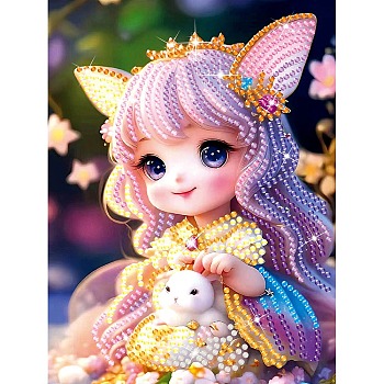DIY Diamond Painting Hanging Wall Decorations Kits, including Resin Rhinestones, Diamond Sticky Pen, Tray Plate and Glue Clay, Mermaid Theme, Colorful, 3x1.5mm, 11 bags