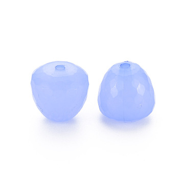Transparent Acrylic Beads, Dyed, Faceted, Teardrop, Medium Slate Blue, 15x14.5mm, Hole: 2mm, about 243pcs/500g