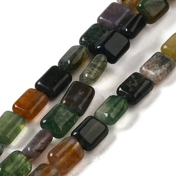 Natural Indian Agate Beads Strands, Rectangle, 8~9x6.5~7x4mm, Hole: 0.8mm, about 45pcs/strand, 15.16 inch(38.5cm)