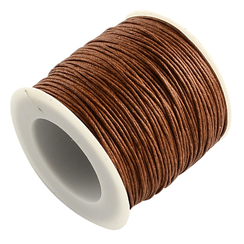 Waxed Cotton Thread Cords, Sienna, 1mm, about 100yards/roll(300 feet/roll)